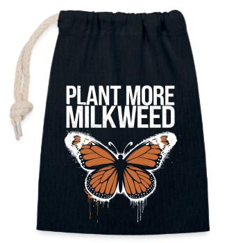 Protect the monarch butterflies - Closable cotton gift bag (14x20cm) - navy - Front