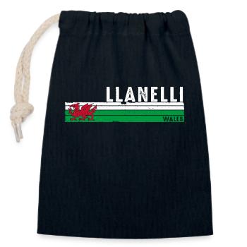Llanelli: A Welsh Gem in Carmarthenshire - Closable cotton gift bag (14x20cm) - navy - Front