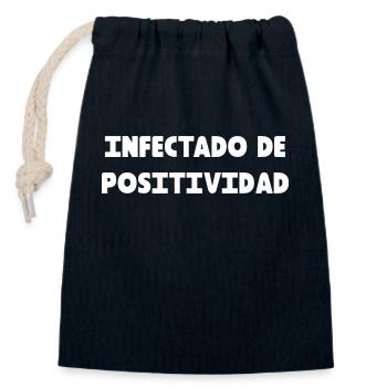 INFECTED WITH POSITIVITY - Closable cotton gift bag (14x20cm) - navy - Front