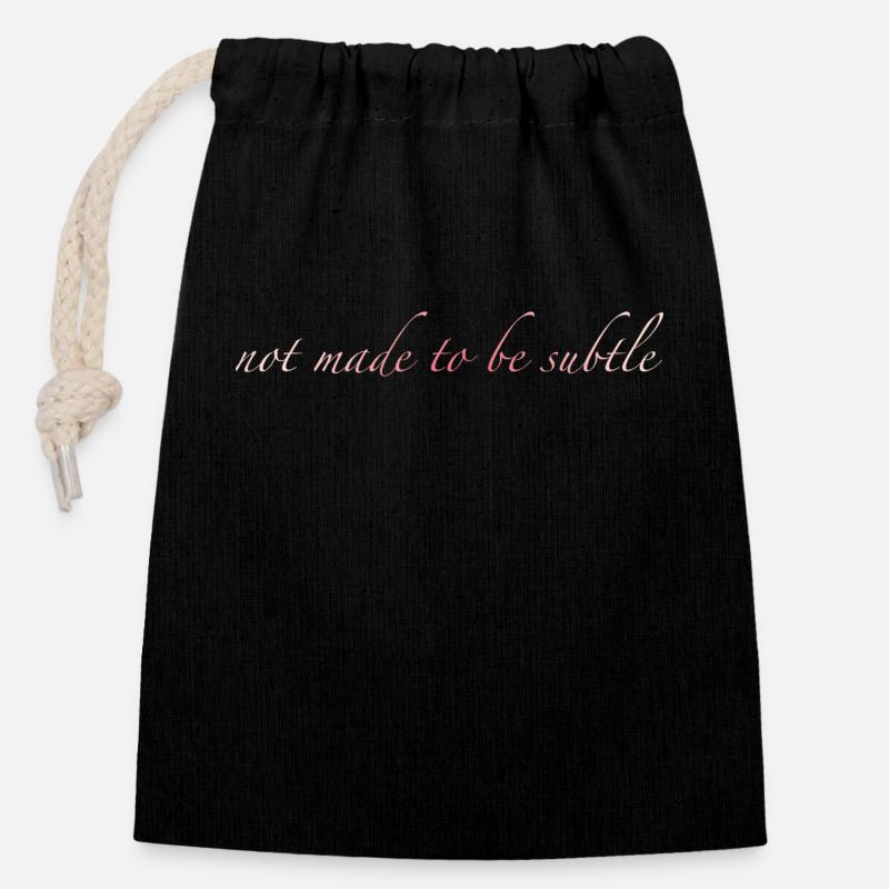 not made to be subtle - Closable cotton gift bag (14x20cm) - black