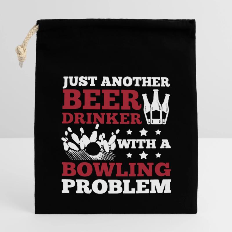Beer Drinker with a Bowling Problem Closable cotton gift bag (14x20cm)
