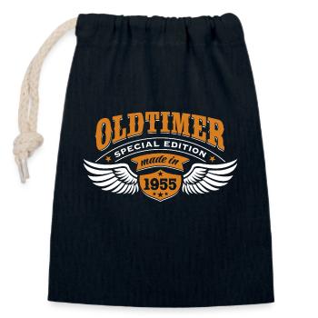 Oldtimer Made in 1955 - Geburtstag - Geschenk - Verschließbarer Geschenkbeutel aus Baumwolle (14x20cm) - Navy - Vorne