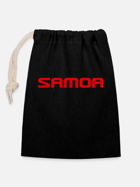 Samoa - Rugby - Südsee - Polynesien - Verschließbarer Geschenkbeutel aus Baumwolle (14x20cm) - Schwarz