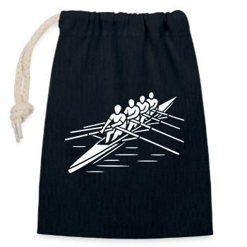 Rhythm at the helm - Closable cotton gift bag (14x20cm) - navy - Front