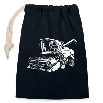 Pure grain power - Closable cotton gift bag (14x20cm) - navy - Front