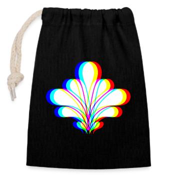 EDM - Flower - Glitch Rave Style - Closable cotton gift bag (14x20cm) - black - Front