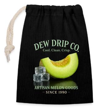 Melon Fruit Summer Holiday Lemonade - Closable cotton gift bag (14x20cm) - black - Front