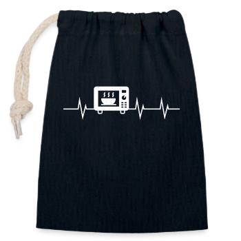Microwave Love – My heart beats at the touch of a button - Closable cotton gift bag (14x20cm) - navy - Front