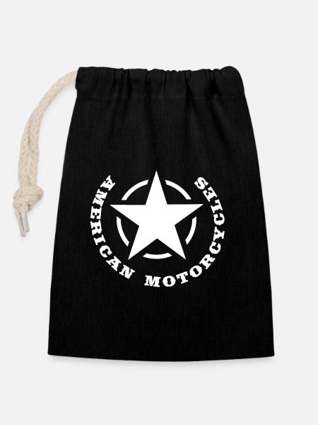 American Motorcycle Design - Verschließbarer Geschenkbeutel aus Baumwolle (14x20cm) - Schwarz