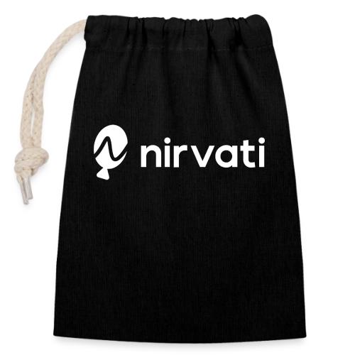 Nirvati Logo (white) - Closable cotton gift bag (14x20cm)
