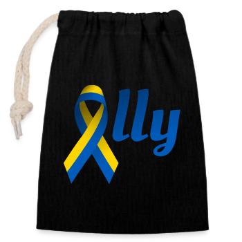 Ukraine Ally Loop - Closable cotton gift bag (14x20cm) - black - Front