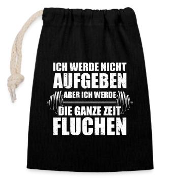 Nicht aufgeben Bodybuilding Bodybuilder Kraftsport - Verschließbarer Geschenkbeutel aus Baumwolle (14x20cm) - Schwarz - Vorne