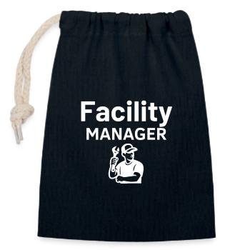 Facility Manager - Verschließbarer Geschenkbeutel aus Baumwolle (14x20cm) - Navy - Vorne