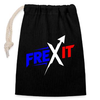 Frexit Blue White Red - Closable cotton gift bag (14x20cm) - black - Front