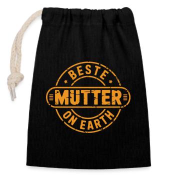 Best Mother's Day - Closable cotton gift bag (14x20cm) - black - Front