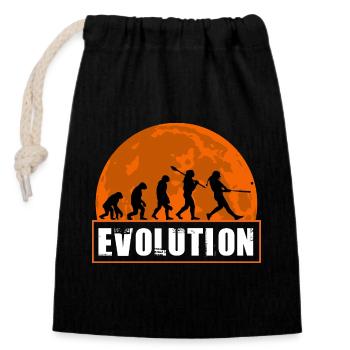 Baseball-Softball-Evolution Lustige Spieler-Geschenkkunst - Verschließbarer Geschenkbeutel aus Baumwolle (14x20cm) - Schwarz - Vorne