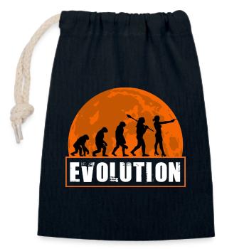 Evolution of Woman Gun Shooting Sport Design - Closable cotton gift bag (14x20cm) - navy - Front