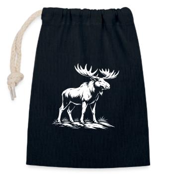 Conception des orignaux - Sac cadeau en coton avec cordon (14 x 20 cm) - bleu marine - Devant