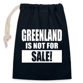 Le Groenland n’est pas à vendre - Sac cadeau en coton avec cordon (14 x 20 cm) - bleu marine - Devant