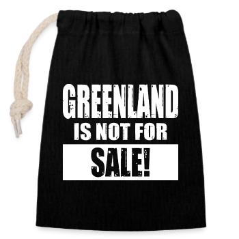 Greenland Is Not For Sale - Verschließbarer Geschenkbeutel aus Baumwolle (14x20cm) - Schwarz - Vorne