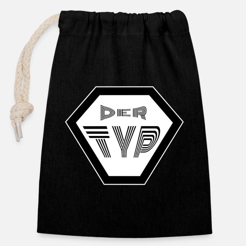 The Guy Man Super Guy Great GUY - Closable cotton gift bag (14x20cm) - black