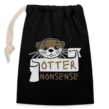Otter Nonsense Lustig Wortspiel Otter Liebe Spruch - Verschließbarer Geschenkbeutel aus Baumwolle (14x20cm) - Schwarz - Vorne