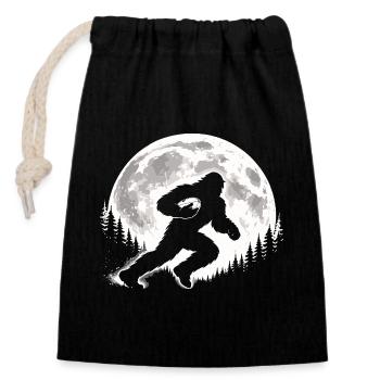 Bigfoot Rugby - Closable cotton gift bag (14x20cm) - black - Front