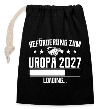 Werdender Uropa 2027 Beförderung Loading - Verschließbarer Geschenkbeutel aus Baumwolle (14x20cm) - Schwarz - Vorne