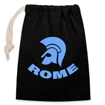 ROME - Verschließbarer Geschenkbeutel aus Baumwolle (14x20cm) - Schwarz - Vorne
