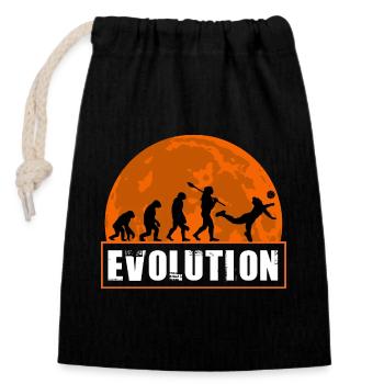 Volleyball Evolution Sunset Sports Silhouette Art - Verschließbarer Geschenkbeutel aus Baumwolle (14x20cm) - Schwarz - Vorne