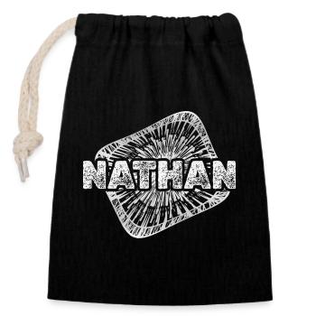 Design - Closable cotton gift bag (14x20cm) - black - Front