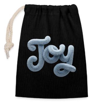 Joy Modern Patchwork Look - Sac cadeau en coton avec cordon (14 x 20 cm) - noir - Devant
