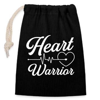 Heart Warrior Cardiac Rehab Survivor - Closable cotton gift bag (14x20cm) - black - Front
