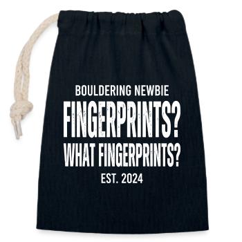 Fingerprints Boulder Print - Closable cotton gift bag (14x20cm) - navy - Front