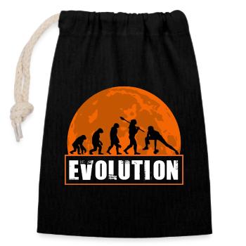 Évolution du fitness féminin Gym Bodybuilding - Sac cadeau en coton avec cordon (14 x 20 cm) - noir - Devant