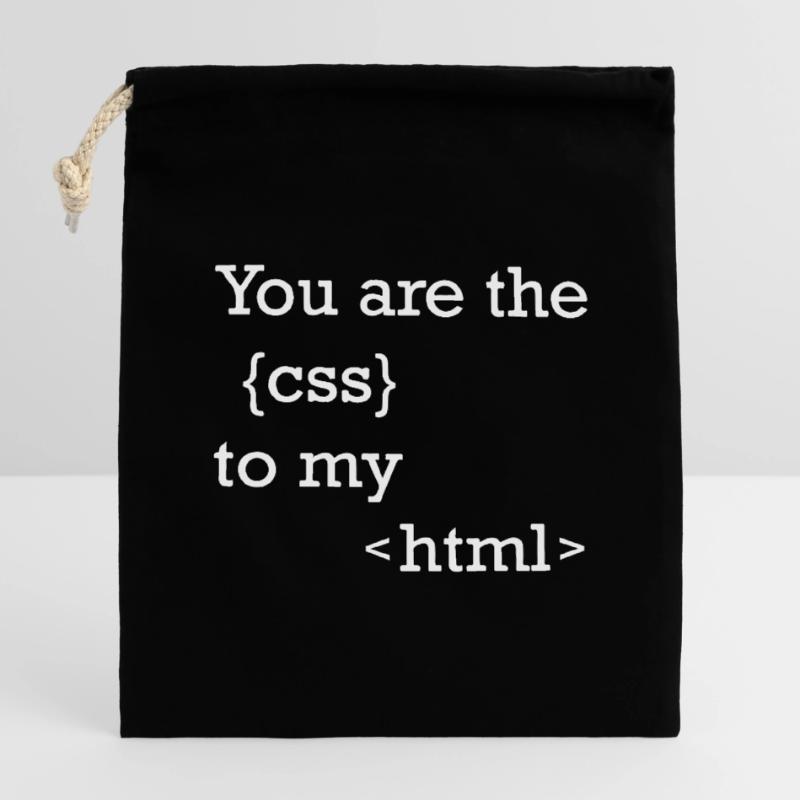Funny programmer motif for web developers Closable cotton gift bag (14x20cm)