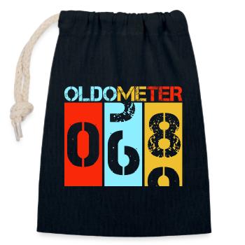 Jalon du 69e anniversaire de l’Oldometer 68 Retro - Sac cadeau en coton avec cordon (14 x 20 cm) - bleu marine - Devant
