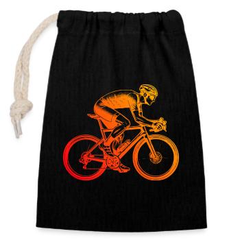 Gift idea for a road bike with road bike - Closable cotton gift bag (14x20cm) - black - Front