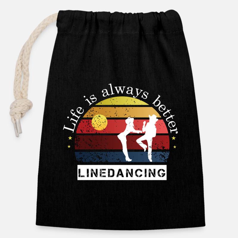 LIDA - Closable cotton gift bag (14x20cm) - black
