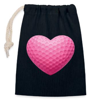 Pink Heart Golfball-Textur - Verschließbarer Geschenkbeutel aus Baumwolle (14x20cm) - Navy - Vorne