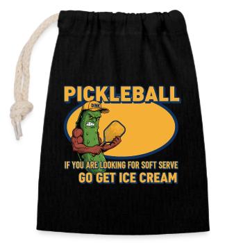 Pickleball-lustiger Spieler Hol dir Cream Soft - Verschließbarer Geschenkbeutel aus Baumwolle (14x20cm) - Schwarz - Vorne