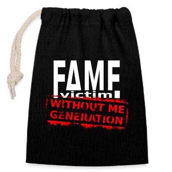 Fame Victim Shirt – Without Me Generation - Closable cotton gift bag (14x20cm) - black - Front