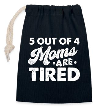 5 von 4 Müttern sind müde, lustiger Mama-Humor - Verschließbarer Geschenkbeutel aus Baumwolle (14x20cm) - Navy - Vorne