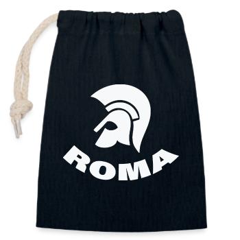 Rom - Sac cadeau en coton avec cordon (14 x 20 cm) - bleu marine - Devant