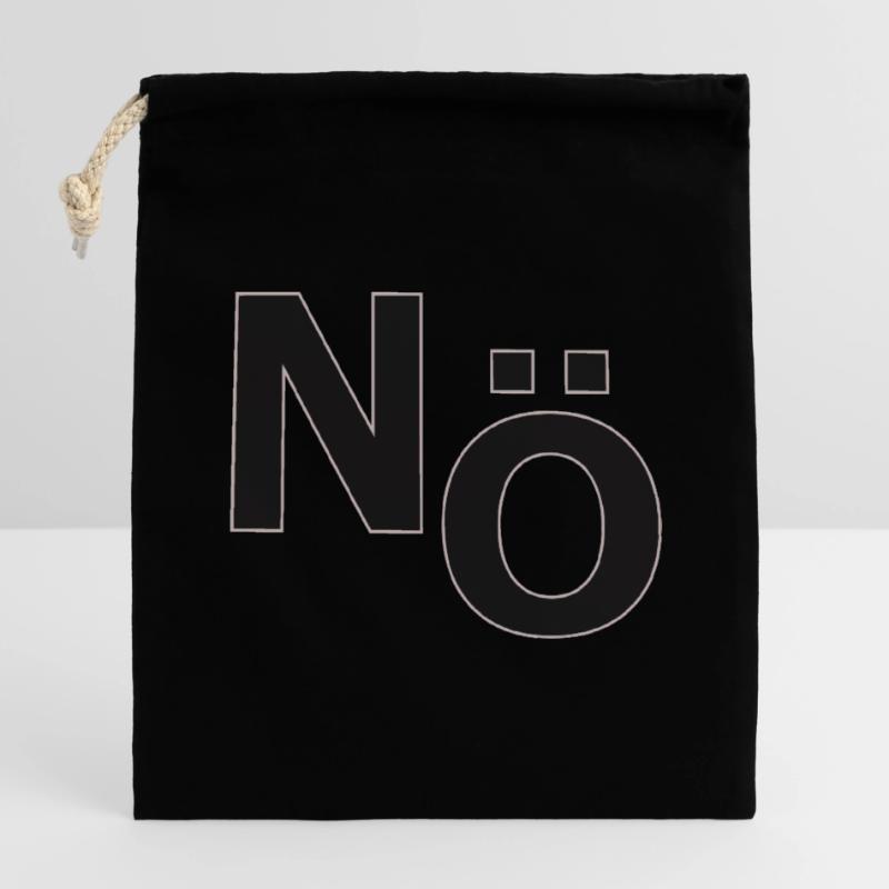 No – Minimal Typography Statement Closable cotton gift bag (14x20cm)