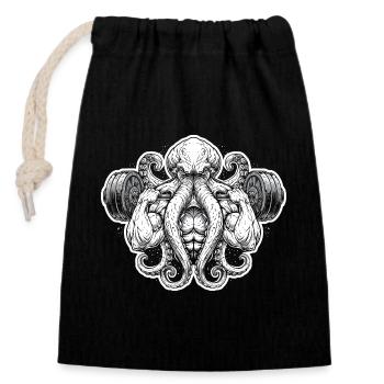 Bodybuilding Kraken for Gym Men - Closable cotton gift bag (14x20cm) - black - Front
