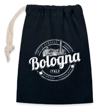 Bologna Emilia-Romagna mit Pasta Italien Souvenir - Verschließbarer Geschenkbeutel aus Baumwolle (14x20cm) - Navy - Vorne
