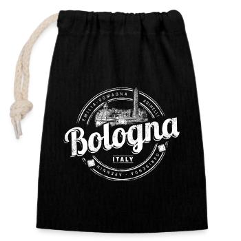 Bologna Emilia-Romagna mit Pasta Italien Souvenir - Verschließbarer Geschenkbeutel aus Baumwolle (14x20cm) - Schwarz - Vorne