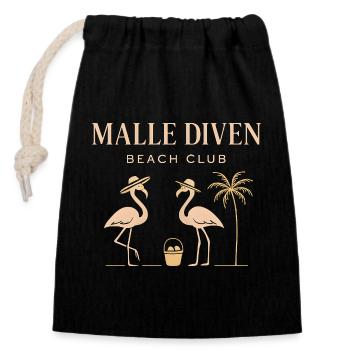 Malle Diven Beach Club Flamingo Mallorca Party - Sac cadeau en coton avec cordon (14 x 20 cm) - noir - Devant