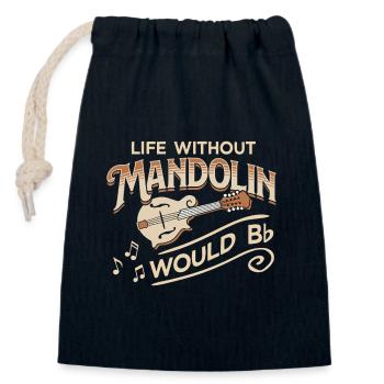Mandolin Bluegrass Country Folk Music - Closable cotton gift bag (14x20cm) - navy - Front